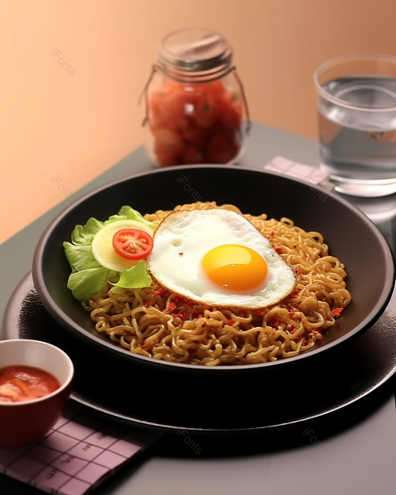 Indomie,Goreng,印尼最受欢迎的方便面品牌。配蔬菜,高清,摄影图,摄影图片,图片大全,摄影图免费下载